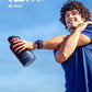 Half Gallon Water Bottle Insulated with Straw & 3 Lids, Coolflask 64 oz Water Jug Large Metal Stainless Steel Wide Mouth for Sports, Gym or Office, Non-BPA Keep Cold 48H Hot 24H, Ombre Wine/Navy
