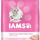 IAMS Proactive Health Adult Sensitive Digestion & Skin Dry Cat Food with Turkey, 13 lb. Bag