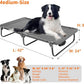 Dog Elevated Bed Foldable Portable Raised Bed Camping cot Outdoor Summer Dog Bed (Medium, Grey-Textilene)
