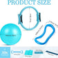Home Pilates Kit for Women Pilates Equipment Ring and Ball Set Magic Circle Hoop with 5 Resistance Bands Compact Toning Fitness Essentials Starter Set Accessories