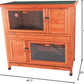 TRIXIE natura Insulated Rabbit Hutch, 2-Story Outdoor Bunny House, Small Animal Hutch with Ramp, Removable Window Panes, Ideal Shelter for Rabbits or Guinea Pigs, Brown
