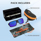 KastKing Chippewa Polarized Fishing Sunglasses, UV400 Protection Full Wrap Frame Sports Cycling Sunglasses, 1.0mm TAC Lenses