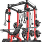 Power Cage Multi-Function Power Rack with Cable Crossover System,1800 LBS Capacity Squat Rack with Weight Bench,for Home Gym