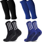 2 Set Grip Soccer Socks with Shin Guard Sleeves Non Slip Soccer Leg Sleeve Socks for Men Women