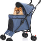 Wedyvko Travel Portable Dog Stroller, Pet Stroller for Small Puppy Dogs & Cats, Up to 33 lbs, Navy Blue