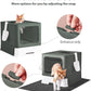 Cat Litter Box with X-Large Litter Mat and Scoop, Large Foldable Litter Box with Lid, Enclosed Kitty Box,Front Top Entry Exit, Odor Control Easy to Clean (Upgrade Olive Green)