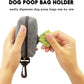 (2 Pack) Dog Poop Bag Holder for Leash,Doggie Waste Bag Dispenser Small Doggy Poop Bag Zipper Pouch with Carabiner Clip, Leash Attachment Holder for Pet Puppy Poop Bags