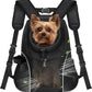 WOYYHO Pet Dog Carrier Backpack Small Dog Front Backpack Ventilated Mesh Dog Travel Back Pack with Safety Belt for Travel Hiking Cycling Outdoor Adventures (Size M: 5-9 lbs, Black)