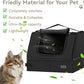 PETSFIT Portable Cat Litter Box - Removable 2-Layer Leak-Proof Lining, Scratch-Resistant Fabric with Sturdy Support Frame, Travel & Collapsible Cat Litter Box Black