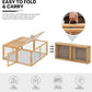 MoNiBloom Portable Chicken Run Rabbit Hutch Folding Chicken Cage Hen Coop for Indoor/Outdoor, Top and Side Opening Doors Small Animal Pet Playpen No Assembly Required Poultry Cage 45.5 x 42.5 x 20 in