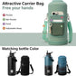Insulated Water Bottle | Thickened Stainless Steel for Gym and Hiking with Straw, Carrier Bag, Handle Strap | BPA-Free 87 oz