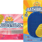 Bodhi Dog Stainless Steel Comb & Shampoo Brush - Bath & Shower Supplies for Dogs & Cats - Removes Shedding, Mats & Tangles - Pet Grooming Scrubber Bundle (Blue)