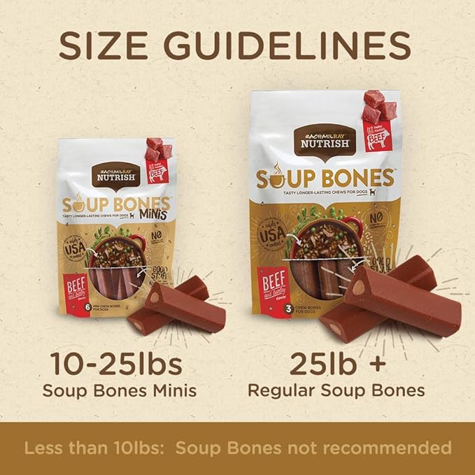 Rachael Ray Nutrish Dog Chews Soup Bones With Real Beef & Barley, 24 Dog Treats