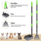 Heeyoo Dog Pooper Scooper, Dog Poop Tray and Rake Set, Pet Waste Removal Scoop with Long Adjustable Sectional Stainless Handles