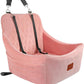 Dog Car Seat for Medium Dogs, Pet Travel Bed with Seat Belt Channel, Fully Detachable and Washable, 3 Straps Easy to Install (Pink)