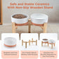 SPUNKYJUNKY Elevated Dog Bowls Ceramic, 6.1'' Dogs and Cat Food Water Bowls Raised with Non-Slip Bamboo Stand for Medium Sized Breed Microwave Dishwasher Safe - 28.7 OZ,Pattern White