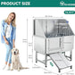 YITAHOME 50in Dog Grooming Tub Bathtub for Home 304 Stainless Steel Professional Dog Bath Washing Station w/Left Ramp, Faucet, Floor Grate for Large, Medium, Small Pets