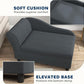 PawHut Luxury Fancy Dog Couch with Hidden Storage, Small Dog Sofa Bed with 2" Soft Foam, Modern Pet Furniture for Puppies & Little Breeds, Dark Gray