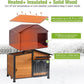 GUTINNEEN Heated Dog House Outdoor Dog Kennel with Safe Heated Pad, Chew-Proof Metal Frame and Rotating Food Bowl for Small to Medium Dogs, 39.7"x25.5"x32.2" (Dark Brown)