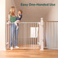 Cumbor 34" Extra Tall No Bottom Bar Baby Gate for Stairs, Auto Close Dog Gate Indoor for Larger Pets, 29.2-43" Hardware Mounted Safety Gate for Doorways, Wide Walk Thru Door for Easy Access (White)