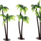 Plastic mini Palm Tree, Green Palm Tree Coconuts Topper Scale Scenery Miniature Figurines Micro Aquarium Plant Building Model Landscape