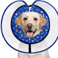 Dog Cone Collar with Enhanced Anti-Licking, Inflatable Dog Cone After Surgery, Adjustable Size with Soft Padding for Small Medium Large Dogs - Blue/XL