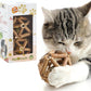 Catnip Toys-2Pcs Natural Silvervine Stick Catnip Ball&Bell Ball-Cat Toys for Indoor Cats- Cleaning Teeth Molar Tools Matatabi Cat Chew Toy-Kitten Toys All Breeds