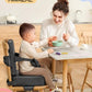HOMEAL Booster Seat for Kitchen Chair, Breathable Toddler Booster Seat for Dining Table with Backrest and Adjustable Straps, Portable Travel Toddler Booster Seat, Dark Grey