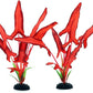 2-Pack 12 Inch Aquarium Silk Aquarium Plants, Artificial Plastic Plant for Small Tank, Goldfish, Fish Hides,Dark Red
