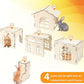 Extra Large Bunny Castle Hideout, Wooden Bunny House and Hideouts Detachable Rabbits Hideaway, Indoor Rabbit Castles Sturdy Small Animal Play Hideaway Hut for Rabbits, Guinea Pigs, Chinchillas