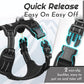 Eagloo Dog Harness for Large Dogs, No Pull Service Vest with Reflective Strips and Control Handle, Adjustable and Comfortable for Walking, No Choke Pet Harness with 2 Metal Rings, Black, XL