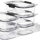 Rubbermaid Brilliance Meal Prep Containers, 2-Compartment Food Storage Containers, 2.85 Cup, 5-Pack, BPA-Free, Clear/Grey
