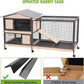 GUTINNEEN Rabbit Hutch Outdoor with Metal Surround Indoor Rabbit Cage with Wheels Bunny Cage Large Guinea Pig Cage for Small Animals with Tray