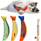 Cat Toys 4 Pack, Fish Shaped Catnip Toys with Crinkle Sound, Durable Interactive Chew & Kicker Toys for Indoor Cats, 8.1 Inch for All Breeds