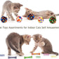 Retro Shaw Cat Tunnels with Cat Toys Pack, Interactive Kitten Toys for Indoor Cats Kitty, Kitten Tube Tent Feather Wand Teaser Bell Fuzzy Ball Springs Mouse (25 Pcs Extra Large Cat Tunnel Toys Set)