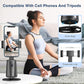 Auto Face Tracking Tripod 360° Rotating Cell Phone Photo and Video Kits Stand, No App, Camera Stand with Remote and Gesture Control, Rechargeable Smart Shooting Stand for Live Recording Tiktok（Black）