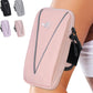 HiRui Cell Phone Holder Arm Bag & Wrist Bag for Phone, Sports Running Armband for Gym & Cycling, Compatible with iPhone 16/16Pro/Plus/15/14 Samsung Galaxy All Phones, Reflective & Adjustable (Pink)
