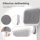 Self Cleaning Slicker Dog Cat Brush for Shedding - Deshedding Tool with Max Massage Tips, Grooming Brush for Short Medium Haired Cats & Dogs (White)