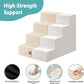 Dog Stairs for Small Dogs, 4 Tier Wider Pet Stairs for Couch and Beds, 17.7" H Non-Slip Dog Steps for Old Cats, Puppy, Small Medium Dogs, 17.7x23.6x17.7 inch, Beige
