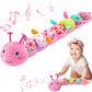 Baby Toys 0-6-12 Months,Infant Musical Stuffed Animals Activity Toys with Muti-Sensory Crinkle,Rattles,Baby Girl Toys Gifts for Newborn Tummy Time,Caterpillar,Pink