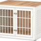 32" Heavy Duty Dog Crate Furniture for Small and Medium Dogs, Metal Kennel for High Anxiety Dogs, Chew Proof Pet Cage Indoor, Decorative Dog Kennel End Table, White