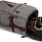 Kalesi Gym Duffle Bag Backpack 4-Way Vintage canvas with Shoes Compartment for travel Sport Hiking laptop (Vintage grey)