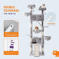 Allewie 81 Inches Tall Cat Tree/Multi-Level Large Climbing Tree House and Towers for Big Feline/Condo and Hammock/Scratching Post/Wide Base/Grey