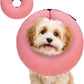 BINGPET Inflatable Dog Cone Collar Alternative After Surgery,Soft Recovery Cone for Dogs to Stop Licking,Protective Neck Donut E Collar Adjustable for Small Medium Large Dogs & Cats(Pink,M)