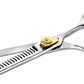 Sharf Professional Thinning Shears: Sharp 440C Japanese Steel Chunkers, 6.5" 22-Teeth Gold Touch Dog Grooming Scissors with Easy Grip Handles