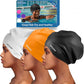 3 Pack Extra Large Swim Cap for Braids & Dreadlocks - Waterproof Silicone Swim Hat for Women with Long Thick Hair, Protective Swim Cap Cover Ears for Swimming, Shower, Bathing
