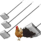 Large Metal Chicken Poop Scooper, Detachable 20 to 63 inches Long Metal Handle, Stainless Steel Chicken Coop Cleaning Tool, Heavy-Duty Pooper Sifting Shovel for Chicken Coop Accessories