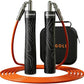 Weighted Jump Rope for Men Women -Interchangeable 1/5lb 1/4lb 1/2lb Heavy jump ropes - 360 Degree Spin - Length Adjustable,Ergonomics Leather Grip Skipping Rope for Fitness Weight Loss & More