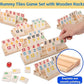 Deluxe Rummy Cube Game Set 6-8 Players with 8 Wooden Racks and 240 Melamine Rummy Tiles, Travel Family Board Game for Adults and Kids