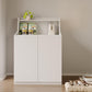 Large Cat Litter Box Enclosures,Litter Robot Enclosure,Hidden Litter Box Furniture,Hidden Cat Washroom Furniture with Door,Kitty Litter Box Furniture with Hidden Storage As Sideboard Cabinet